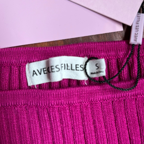 NWT Avec Les Filles Boysenberry Sweater Tank - Picture 2 of 2